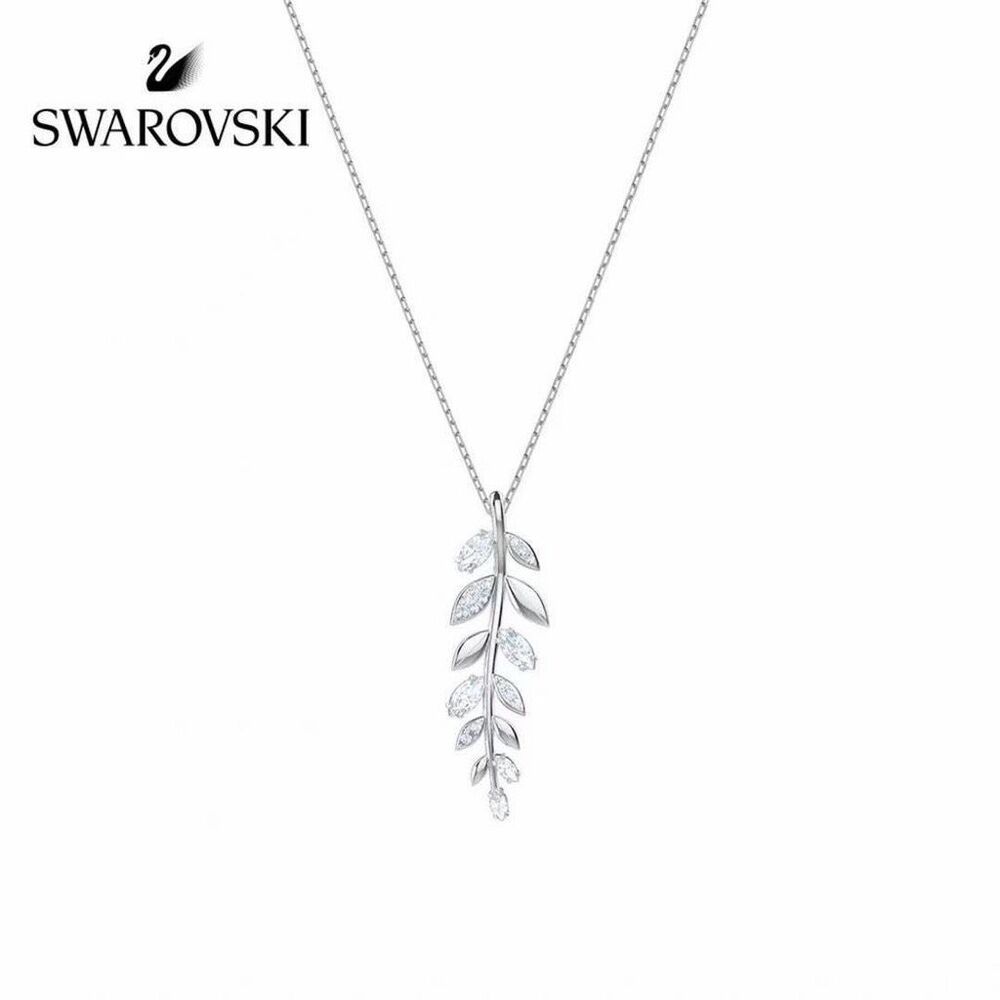 Swarovski Mayfly Silver-Tone Crystal Branch Pendant Necklace